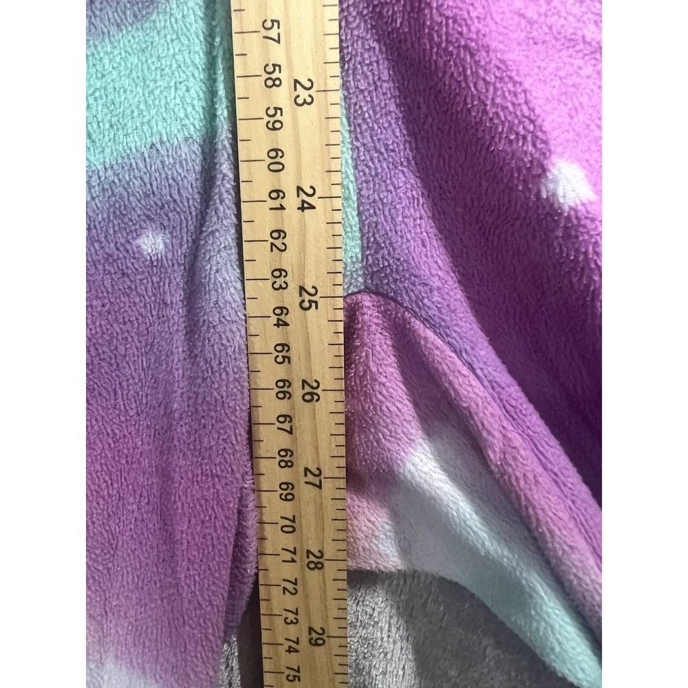 CAT & JACK SZ L 10-12Hooded Unicorn One Piece Fleece Sleeper Girls Tie Dye Stars - Picture 7 of 8